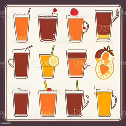 different alcoholic drinks and the names in each,various beverages are shown on the table royalty - art illustration,several drinks in mugs, with different types of drinks royalty,various alcoholic drinks are shown on this board,a poster with various drinks in glasses and apple on top royalty