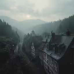 the view from a high viewpoint of a town