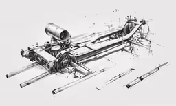 an old machine with two large wheels and other parts in it