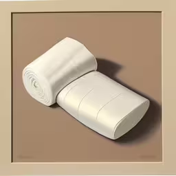 the artwork depicts a rolled roll of paper