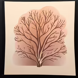 a painting with brown leaves is shown