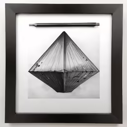 a drawing of a large object hanging from a frame