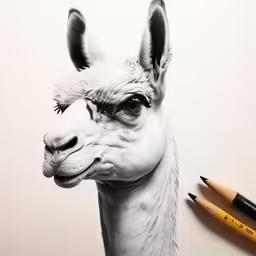 an animal is drawn by hand with pencils