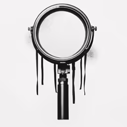 a magnifying glass with water dripping from it