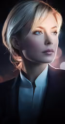 a person is in a dark room and has a suit on