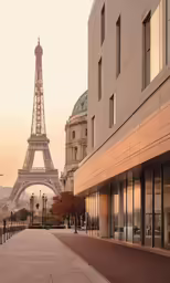 a picture of the eiffel tower and street corner