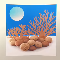 a picture of some sort of coral under a night sky