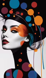 woman with circles and dots on her hair
