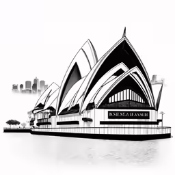 an artistic image of the sydney opera house
