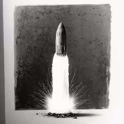 an airplane is launching from the ground on fire