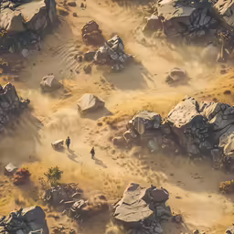 a stylized aerial photo of desert landscape