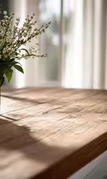 there is an image of a wooden table and vase