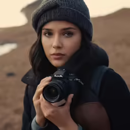a woman takes a photo with her camera