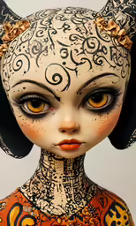 a photo of an altered doll with many accessories
