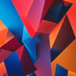 a very colorful, modern art piece in the middle of a room