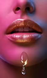 an artistic photo of a woman with lips in various shades