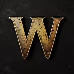 the word w is in gold and it looks like a letter