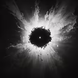 the view from below, looking up into a black hole