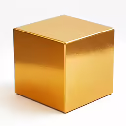 gold metallic square shaped object with one square on the bottom and one point at the base