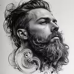 a bearded man with a beard and beard comb