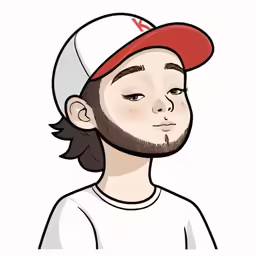 the face of a man with long hair wearing a hat