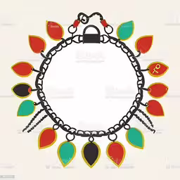 a circle with a chain around it with bells