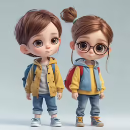 two small doll figures have very big eyes
