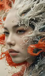 an artistic image of a woman with red hair