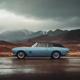a very cool looking convertible car on the road