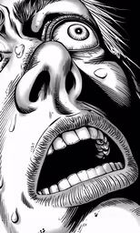 an image of an open face and the mouth is shown