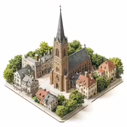 an artist rendering of a city with tall buildings