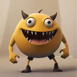 an illustration of a happy looking monster