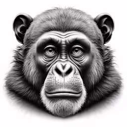 the head of a monkey with an odd look