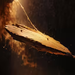 an image of a piece of wood being blown by the wind