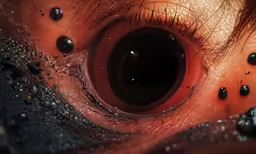 an eye has the focus on the water and is shining