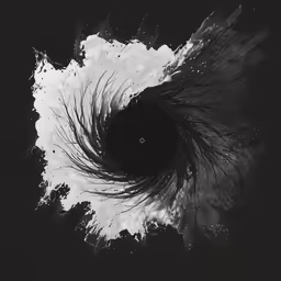black and white art photograph of a spiral vortex