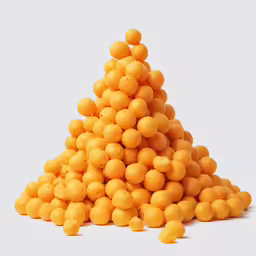 yellow balls stacked on top of each other