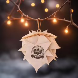 the badge on the hanging ornament is an emblem