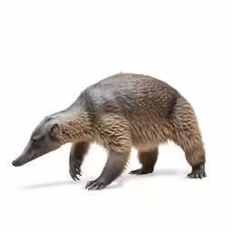 an animal that is walking on some white material
