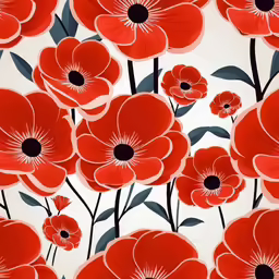 red flowers and green leaves on white wallpaper