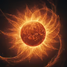 a sun flares in the sky above the ground