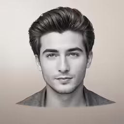 a black and white portrait of a young man