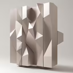 a piece of art with an origami effect on the surface