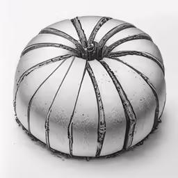 a white and black object with long stripes