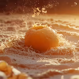an orange falling from its peel to the ground
