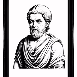 a black and white portrait of a man with long beards