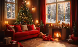 there is a decorated christmas tree with candles