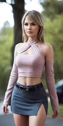 a woman with a very sexy body is walking
