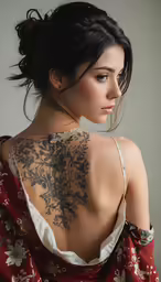 woman with an elaborate tattoo on her back