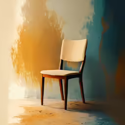 a chair that is next to a wall